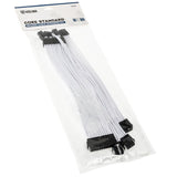 Kolink Core Standard Flätad Kabelförlängningssats - Brilliant White - 2x 6+2pin, 1x 4+4pin, 1x 20-4pin
