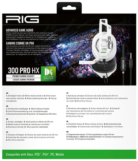 Nacon - Rig Headphones 300 Pro HX - White Nacon