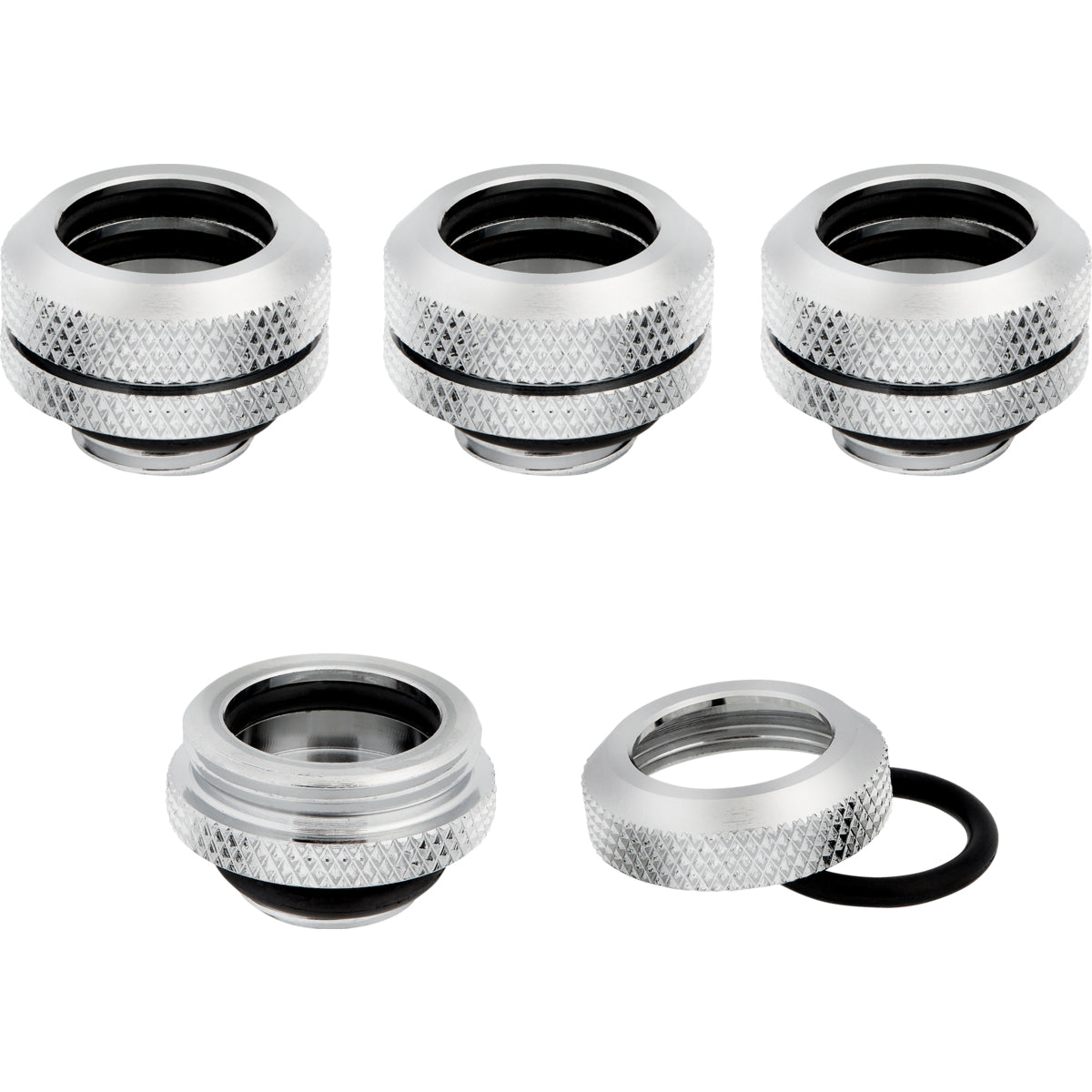 CORSAIR Hydro X Series XF Hardline 14mm Kølevæske system tilpasning 4-pack Sølv