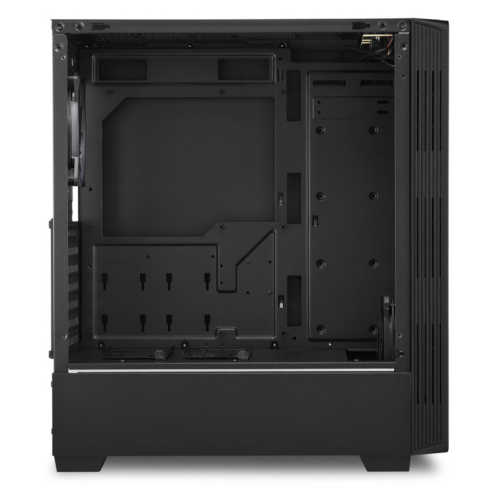 Sharkoon RGB LIT 100 Tower Case (Black, Front and Side Panel of Tempered Glass)