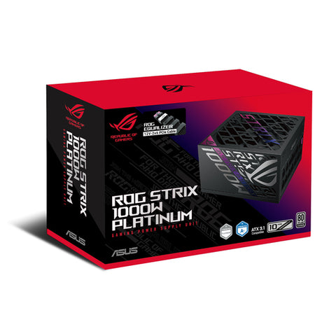 ASUS ROG Strix 1000W Platinum – sort ROG Equalizer-strømforsyning med modulære kabler