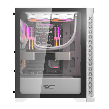 Darkflash DK361 Datorfodral + 4 Fläktar (vit)
