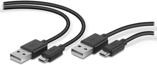 SpeedLink STREAM Spela & Ladda USB-kabelset - För PS4, Svart