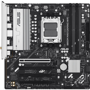 ASUS B850M MAX GAMING WIFI – bundkort set ovenfra