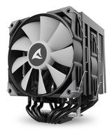 Sharkoon A60 RGB CPU-køler – sort, dual-tower, 159 mm