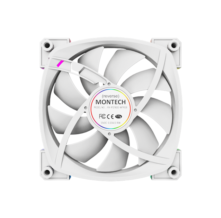 Montech RX120 PWM Vit - Omvänd Fläkt
