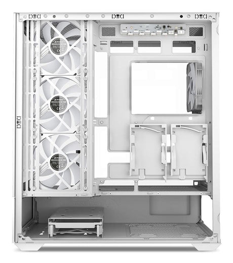 Sharkoon AK6 RGB White Panoramic Dual Tempered Glass 4x 120mm ARGB PWM Fans USB-C BTF ATX Gaming PC Case Sharkoon