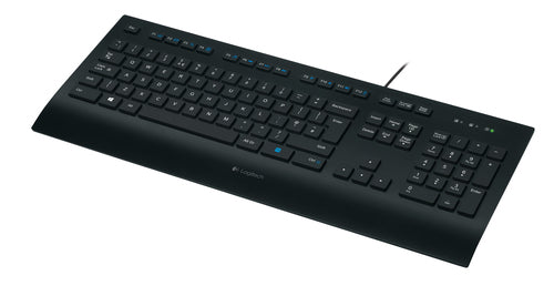 Logitech USB Tastatur med Håndledsstøtte