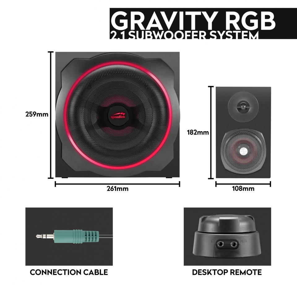 Speedlink - Gravity RGB 2.1 Högtalarsystem