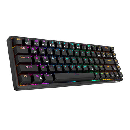 Trådlöst Mekaniskt Tangentbord Royal Kludge RK837 RGB, Brun Switch (svart)