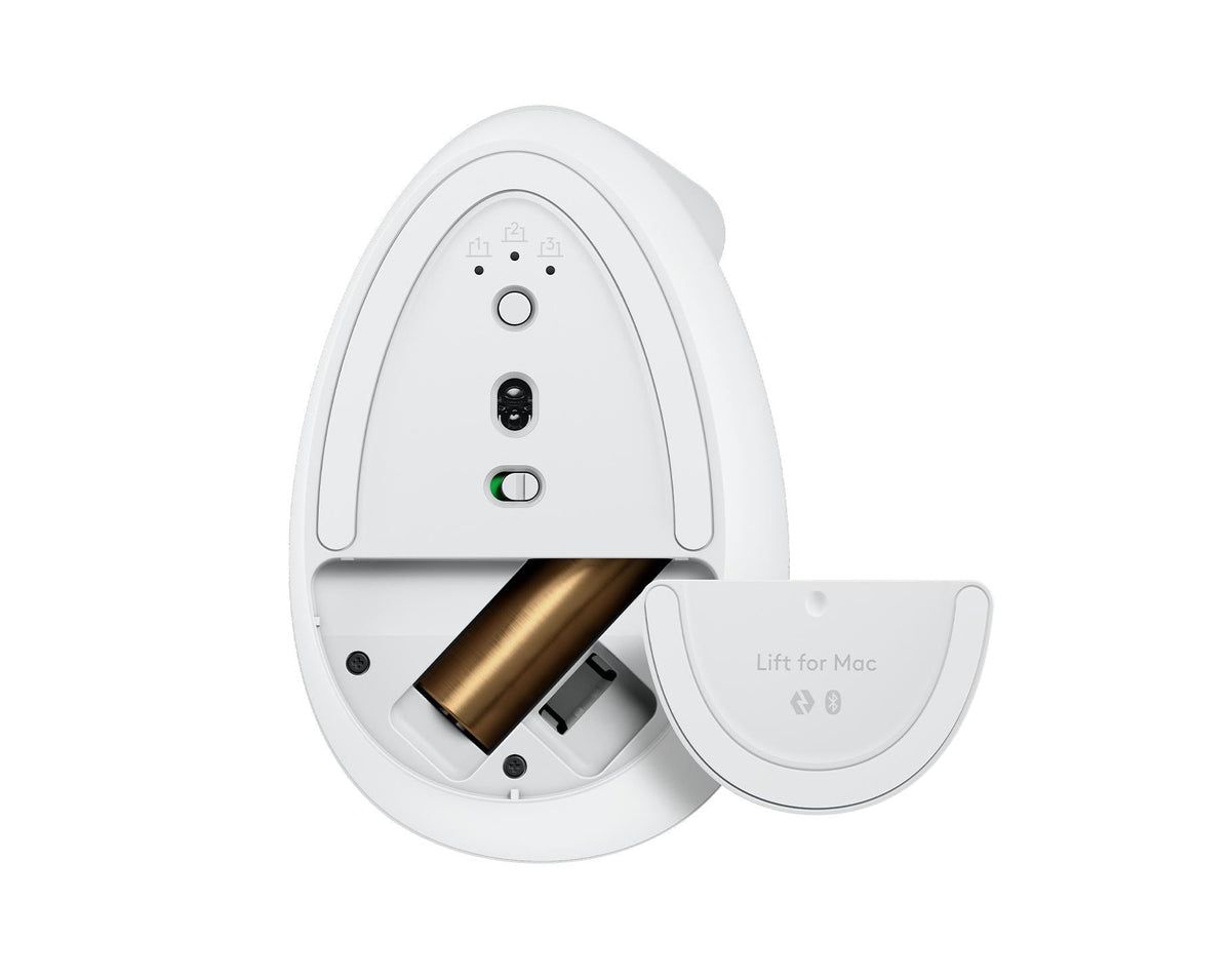 Logitech - Lift for Mac Vertical Ergonomic Mouse - OFF-WHITE Logitech