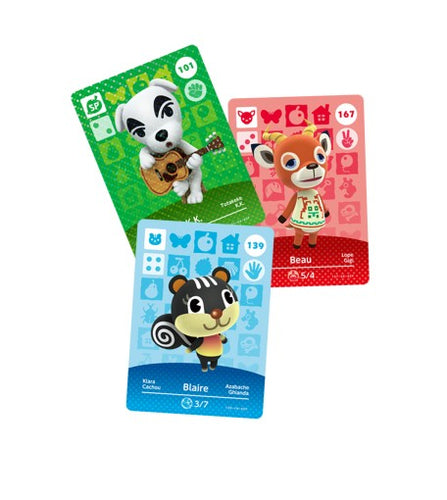 Nintendo Animal Crossing amiibo-kort Serie 2, 3 stk. – Eksempler på kort, indholdet varierer