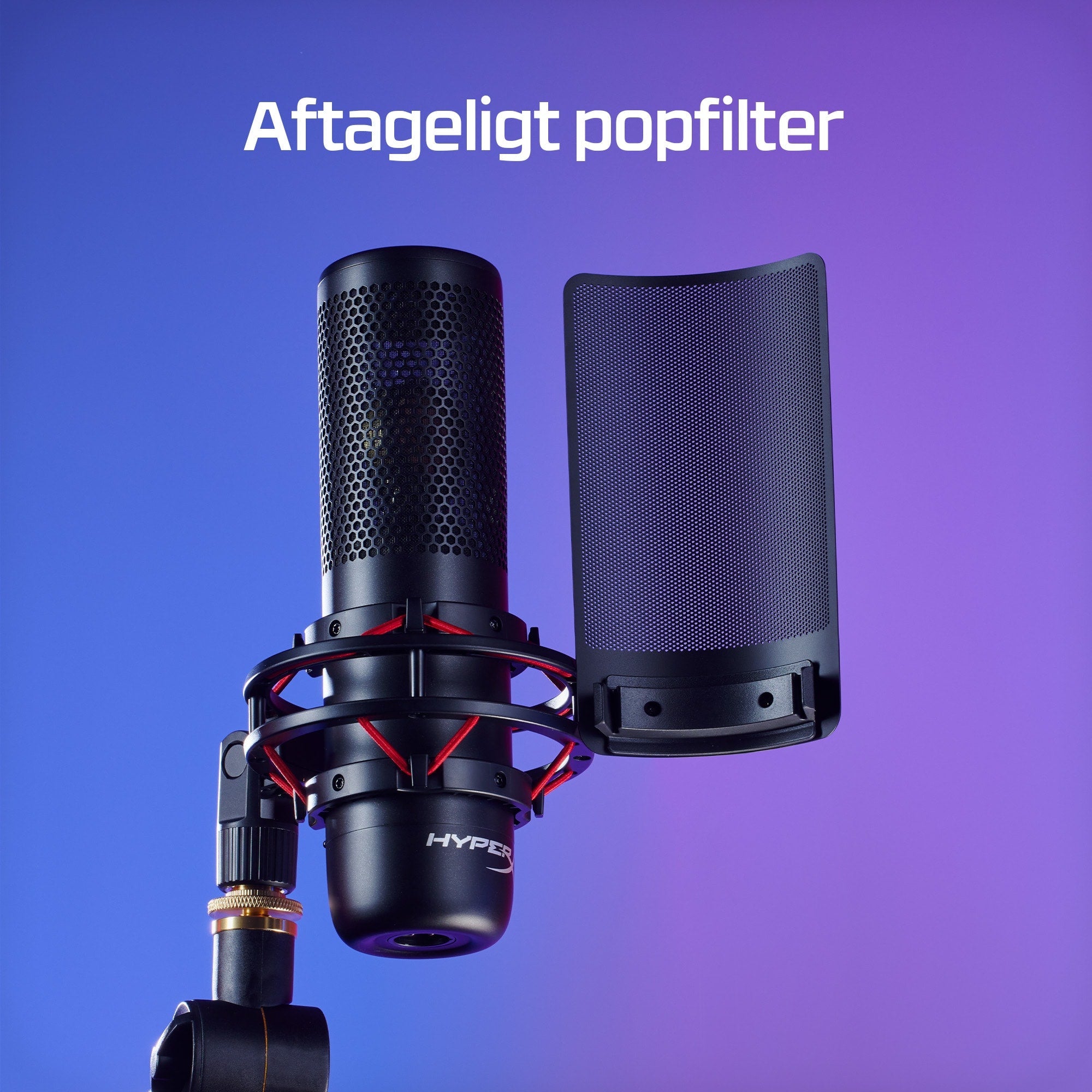 HyperX ProCast Mikrofonkabel -38dB Cardioid Svart Röd