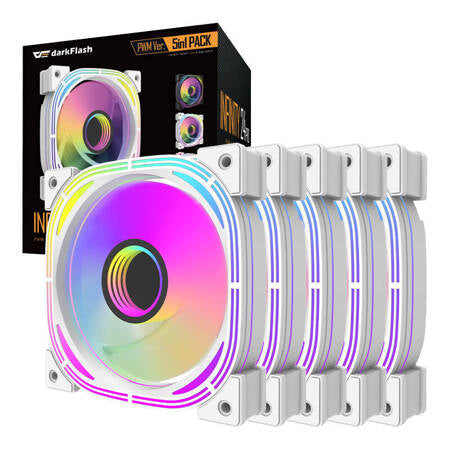 Darkflash INF24 5in1 ARGB Datorfläktset (vit)
