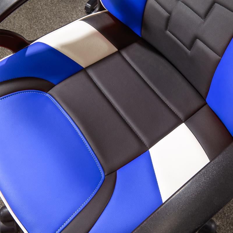 X-Rocker - Saturn Mid-Back Wheeled Esport Gaming Chair for Juniors and Teens - Black/Blue Geekd