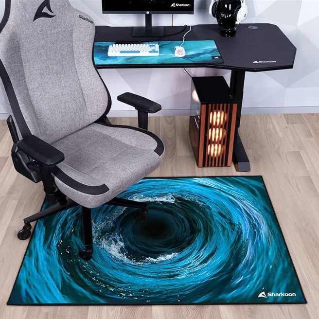 Sharkoon SKILLER SFM12 Undertow Blue 140x100cm 5mm Stitched Anti-Slip Gaming Chair Floor Mat Sharkoon