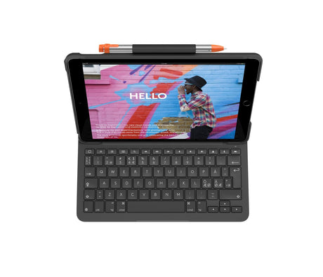 Logitech - Slim Folio for iPad 7-8-9th Graphite Nordic