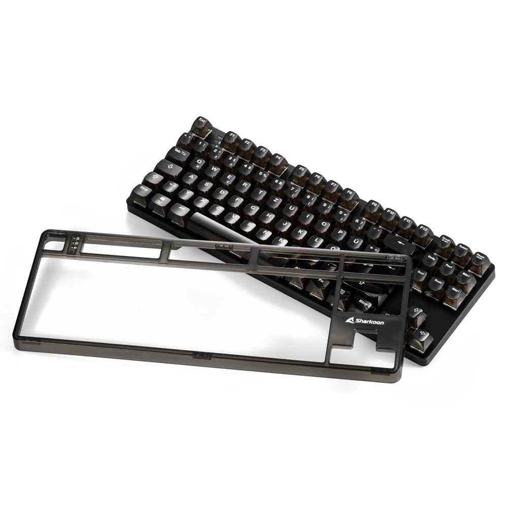 Sharkoon Crystal Shark tastatur – sort, KTT, tysk layout