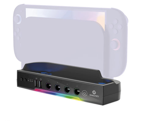 Sort Oniverse-multifunktionsstander til Nintendo Switch 2 – vist med Nintendo Switch 2