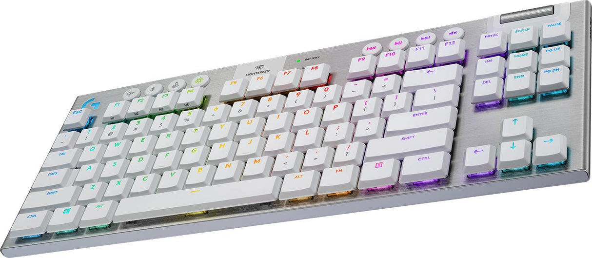 Logitech - G915 TKL Tenkeyless LIGHTSPEED Gaming Tangentbord - VIT -TAKTIL SWITCH (Nordisk)