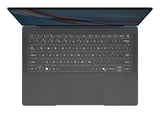 ASUS ExpertBook Ultra B9406CAA-TG1493X – tastatur og arbejdsflade set ovenfra (vinkel 2); layout på billedet er illustrativt