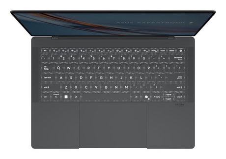 ASUS ExpertBook Ultra B9406CAA-TG1493X – tastatur og arbejdsflade set ovenfra (vinkel 2); layout på billedet er illustrativt