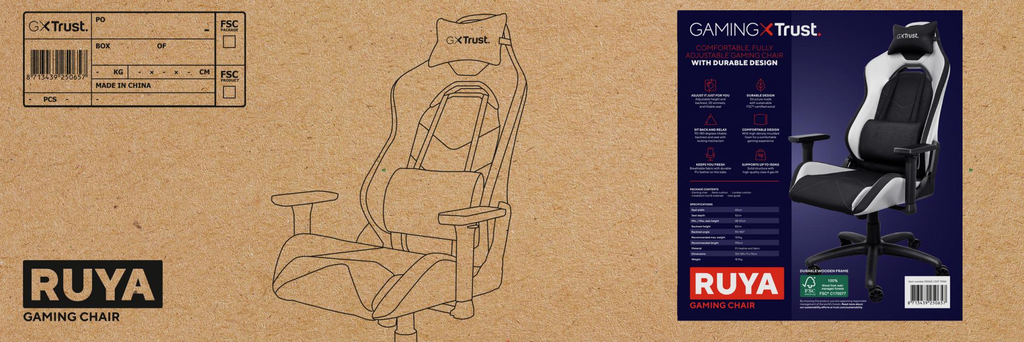 TRUST GXT714W RUYA GAMING CHAIR - VIT