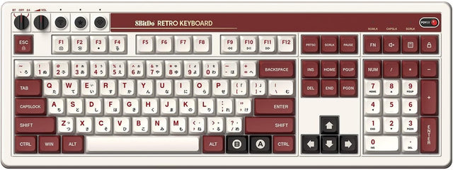 8BitDo Retro 108 Mechanical Keyboard Fami Edition – Fami Edition tastatur forfra