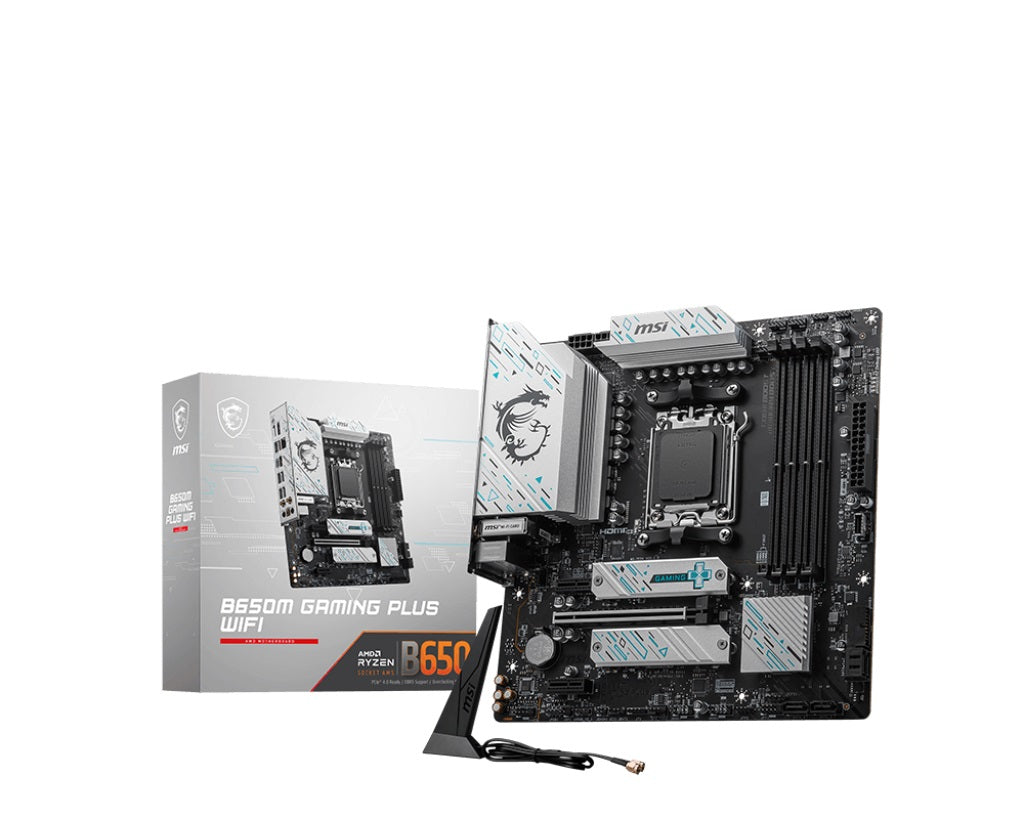 MSI B650M GAMING PLUS WIFI - Sockel AM5 - Moderkort (svart/silver)