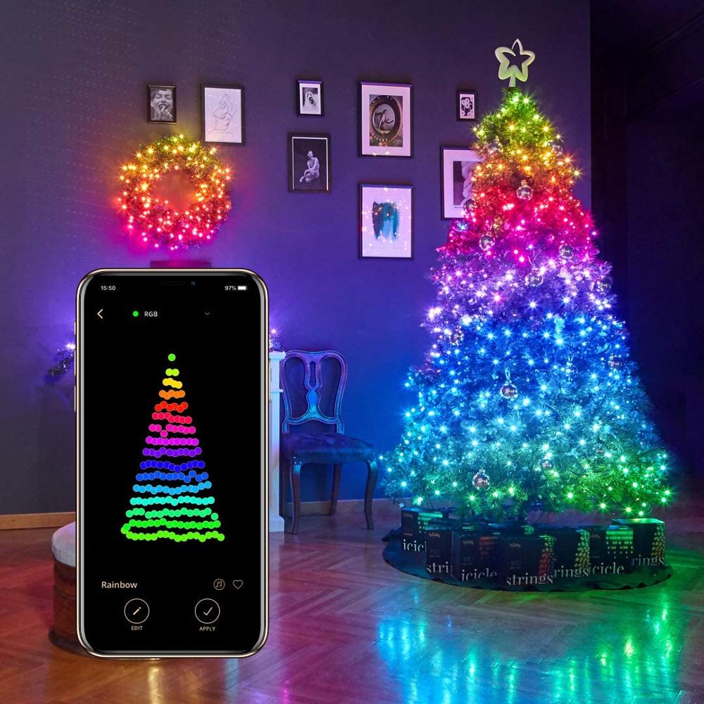Twinkly Strings 400L RGB Ljuskedja Svart/grön BT/WIFI Gen II IP44 32 Meter