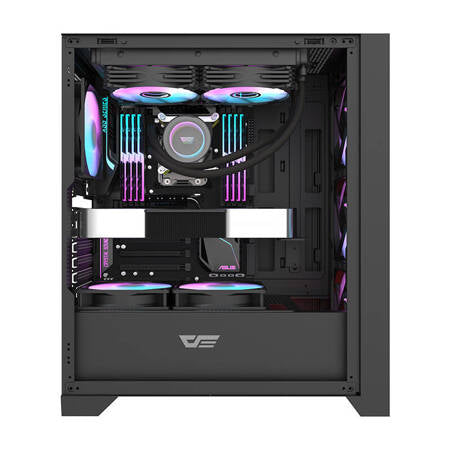 Datorfodral Darkflash DRX70 GLASS + 4 RGB-fläktar (svart)