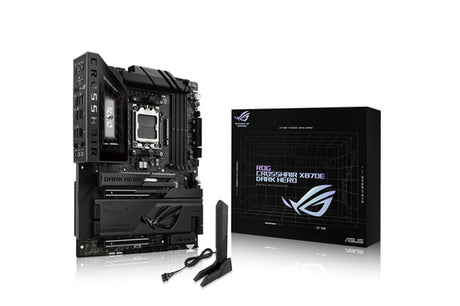 ASUS ROG CROSSHAIR X870E DARK HERO – bundkort og emballage