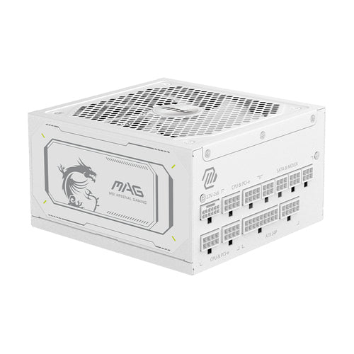 MSI MAG A1000GL PCIE5 WHITE 1000 W strømforsyning - 80 PLUS Gold