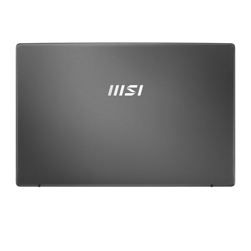 MSI Modern 15 F1MG-1245FRNN – lukket låg med MSI-logo