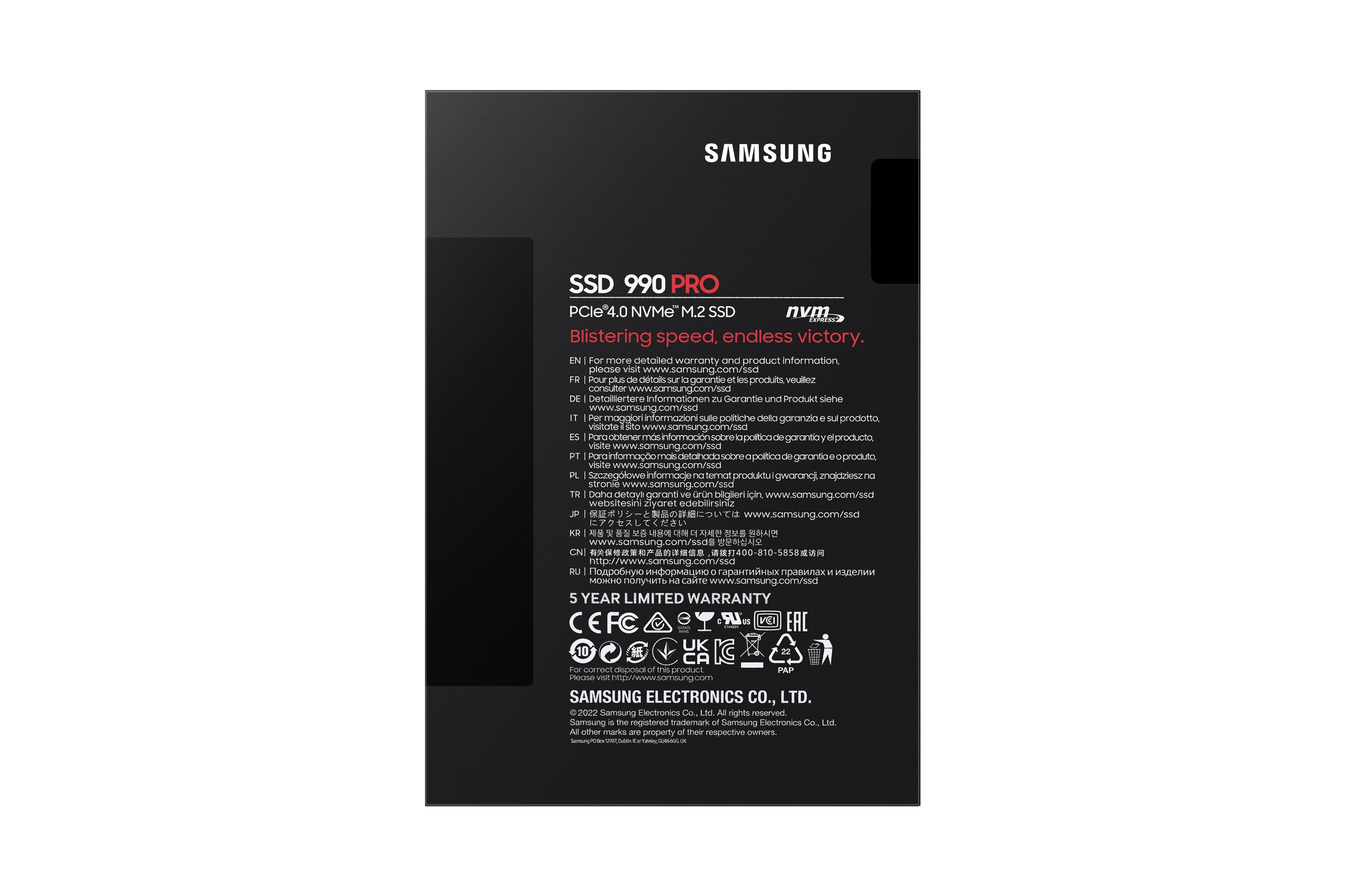 Samsung 990 PRO Solid State-enhet MZ-V9P1T0BW 1TB M.2 PCI Express 4.0 X4 (NVMe)