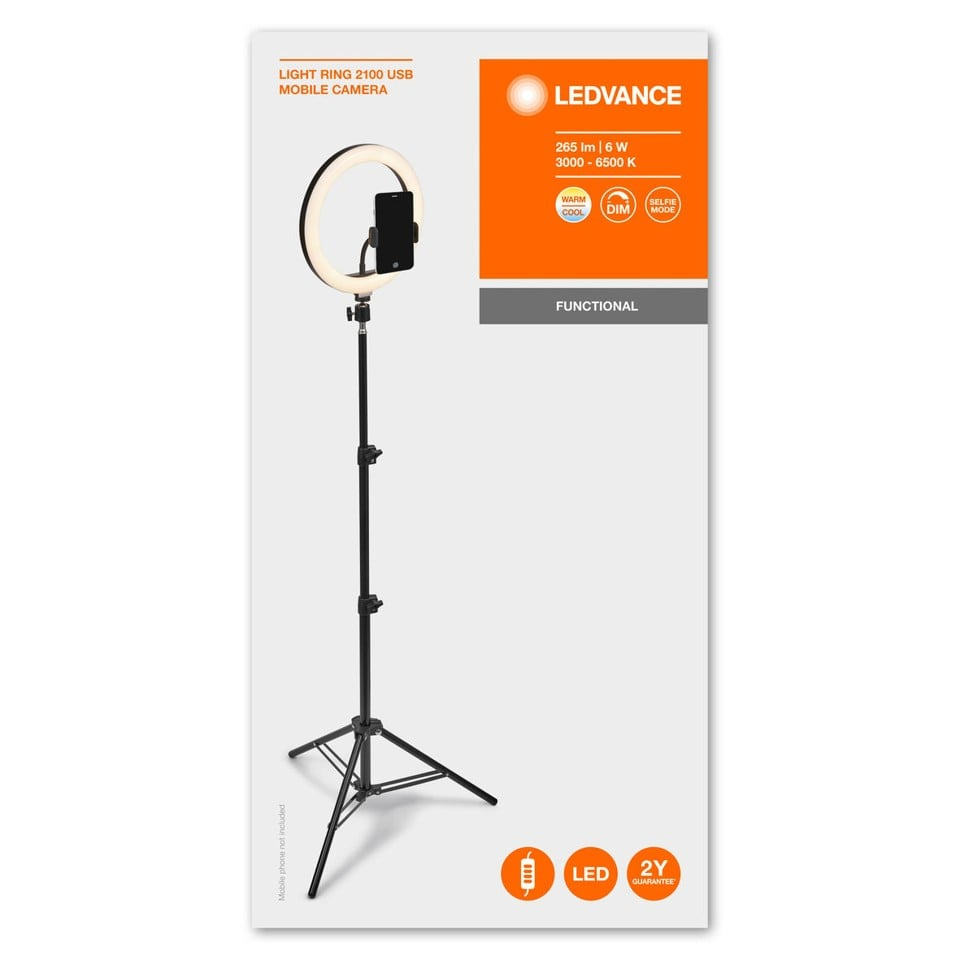 Ledvance - Mobil Ringljus - Stativ USB