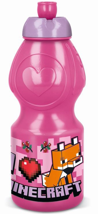 Minecraft Rosa Flaska, Sportflaska 400 Ml