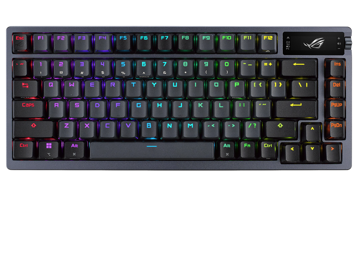 ASUS ROG AZOTH 75 % Trådlöst DIY Custom RGB Gaming Tangentbord, NX Röda Switchar, OLED-skärm, PBT Keyca