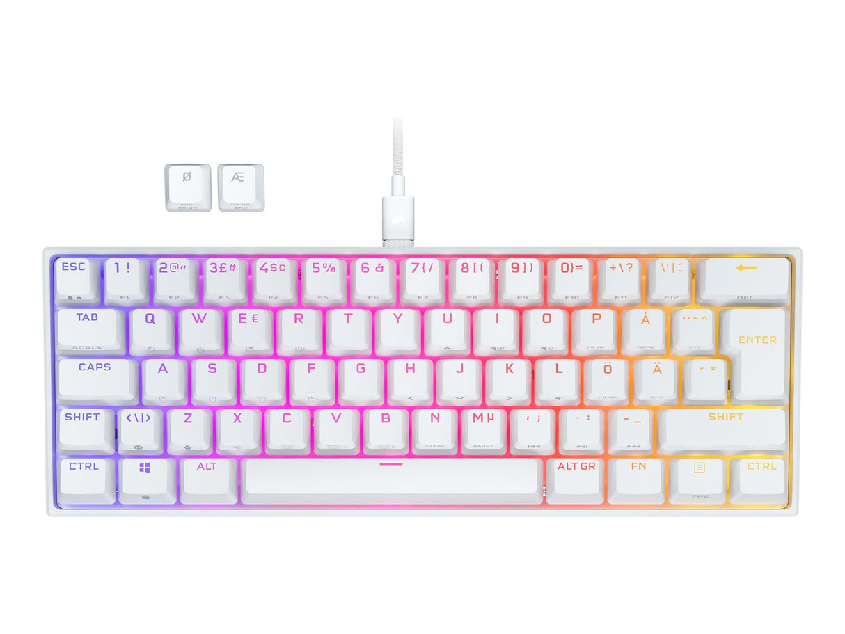 CORSAIR Gaming K65 RGB MINI 60% Tangentbord Mekanisk RGB-kablar Nordic (danska/finska/norska/svenska)