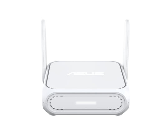 Hvid ASUS RT-BE58 Go rejserouter – front og overside