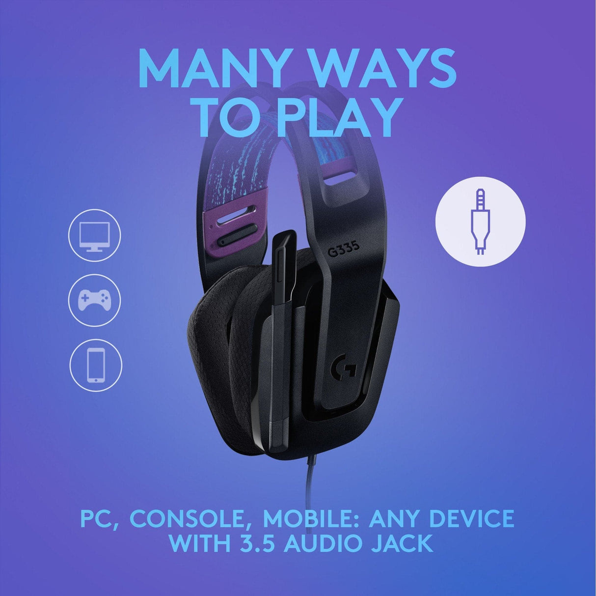 Logitech - G335 Wired Gaming Headset - SVART