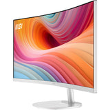 MSI PRO MP341CQW E12 – 34″ ultrawide-skærm, hvid – forside set skråt fra højre