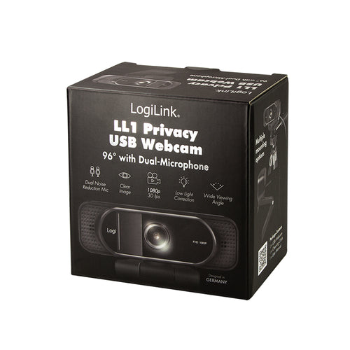Logilink Webcam 1080p FHD Webcam + Mikrofon Privacy 96° LogiLink