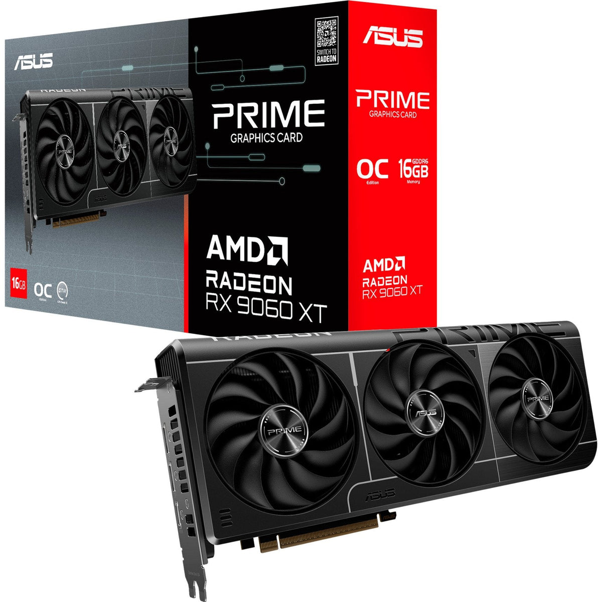 ASUS Radeon RX 9060 XT PRIME OC 16GB – Sort