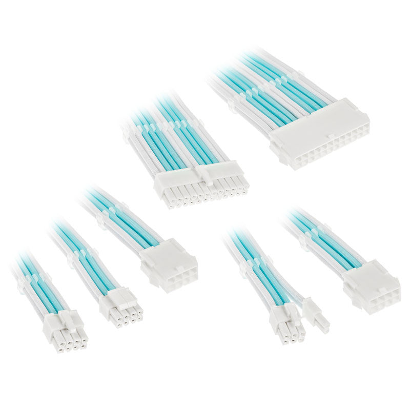 Kolink Core Adept Flätad Kabelförlängningssats - Brilliant White/Powder Blue