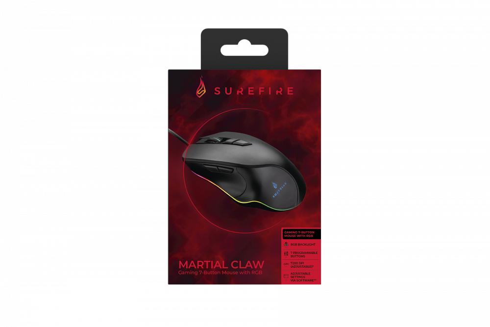 SUREFIRE - Martial Claw Gamingmus med 7 knappar och RGB