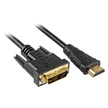 Sharkoon HDMI til DVI-D-kabel – sort, 3 m, 24+1