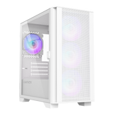 Montech Air 100 ARGB Vit - Micro ATX - Härdat Glas - 4x ARGB-Fläktar Ingår