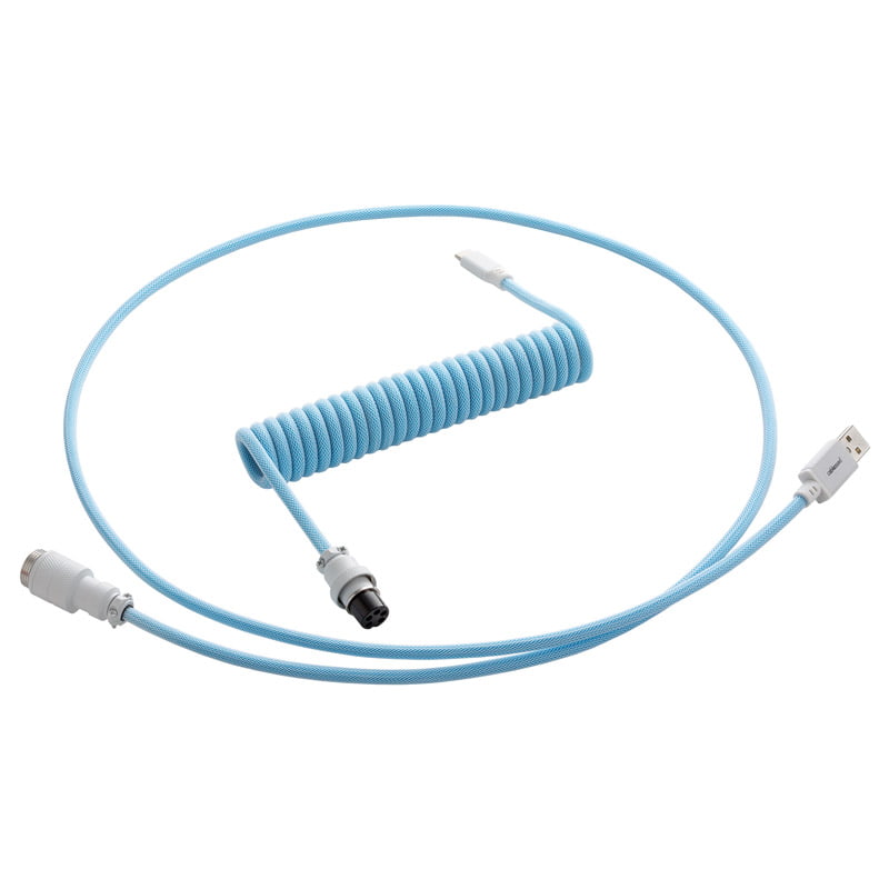 CableMod Pro Coiled Keyboard Kabel USB A Till USB Typ C, Blueberry Cheesecake - 150cm