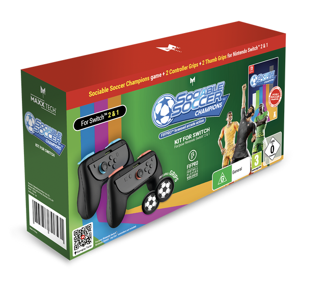 Maxx Tech - Sociable Soccer Champions Kit / Switch / Switch 2 – emballage